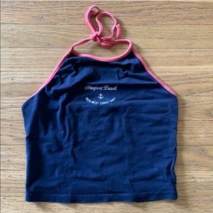 brandy melville navy blue halter top